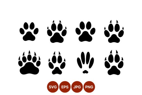 Animal Paw Prints Vector Black