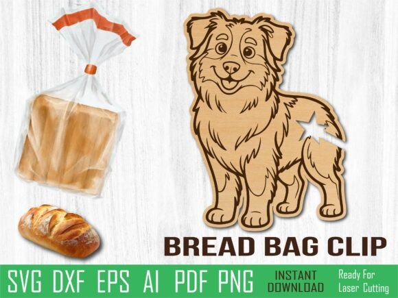 Australian Shepherd Dog Bread Clip Svg