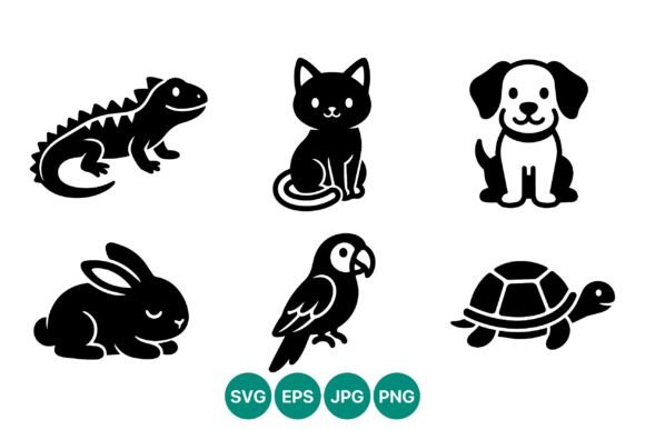 Black and White Animal Vector Art