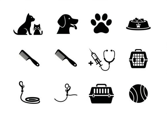 Black and White Pet Care Animal Paw Prin
