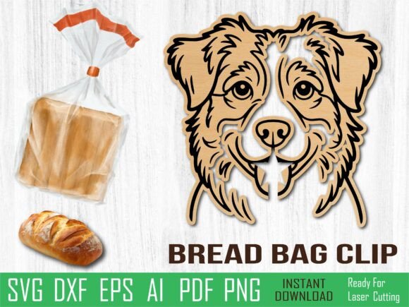 Border Collie Bread Clip, Dog Laser Cut