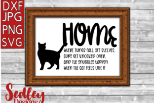 Cat Home Embroidery Design