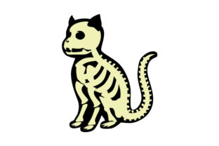 Cat Skeleton Embroidery Design