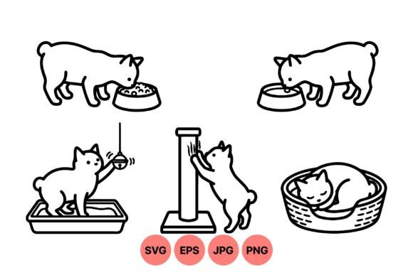 Cute Cat Care Vector Design