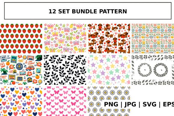 Cute Seamless Pattern Bundle Collection