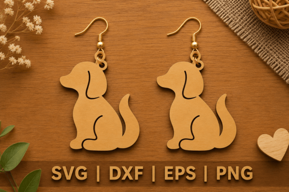 Dog Lover Earrings Laser Cut File