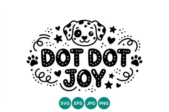 Dot Dot Joy Cute Dalmatian Face Vector