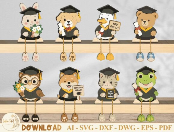 Graduation Animal Sitter SVG Bundle