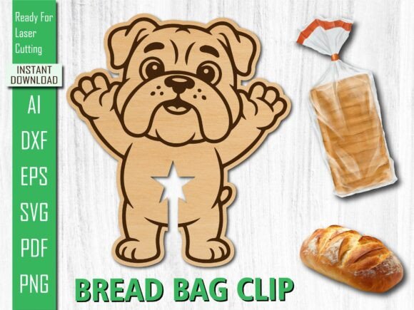 Laser Cut Cartoon Puppy Dog Bread Clip