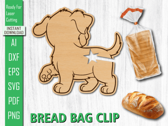 Laser Cut Walking Puppy Dog Bread Clip