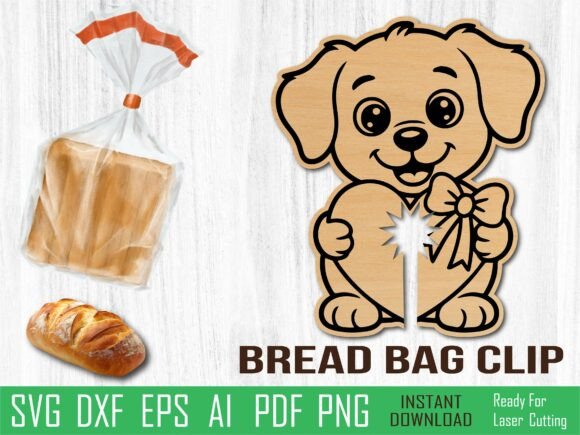 Puppy Bread Clip, Dog Laser Cut Design