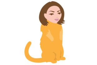 Standing Cat with a Woman Head