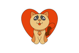 Valentine Cat with Love Icon