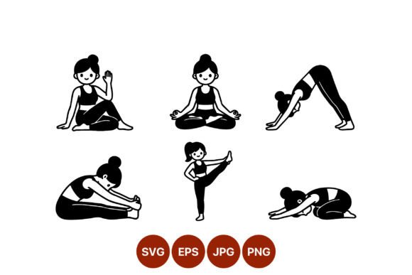 Yoga Woman Stretching Vector Art