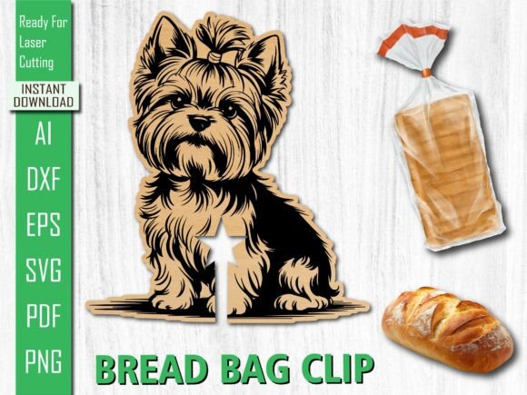 Yorkshire Terrier Dog Bread Bag Clip SVG